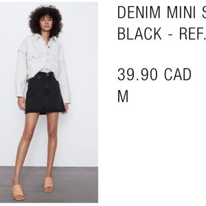 Zara denim mini skirt